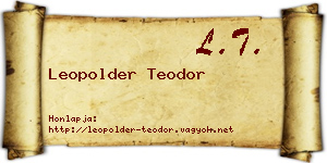 Leopolder Teodor névjegykártya